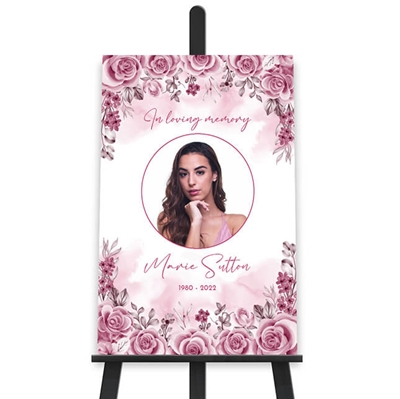 Show details for Pink Floral Border Memorial Package