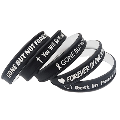 Show details for Black and White Ribbons Wristband