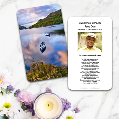 Show details for Canoe on Lake in Killareny Spanish Prayer Card