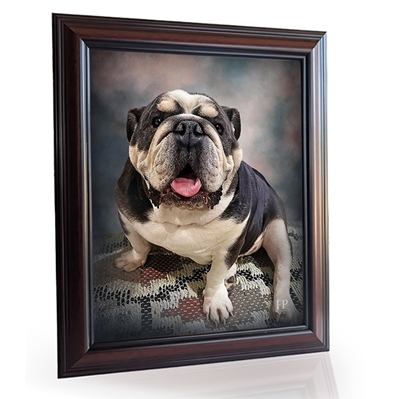Show details for Framed Memorial Portrait - Beloved Dog with Choice of Backgrounds