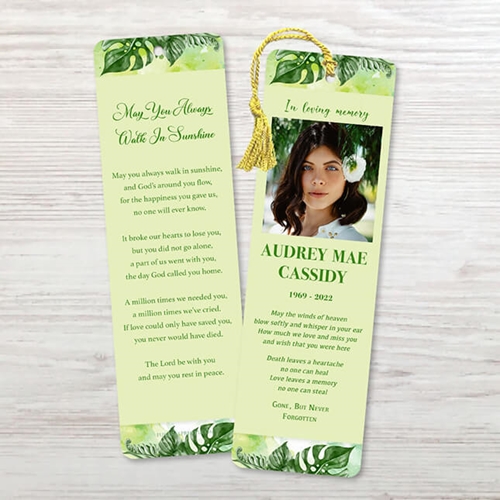 Show details for Green Leaf Watercolor Bookmark