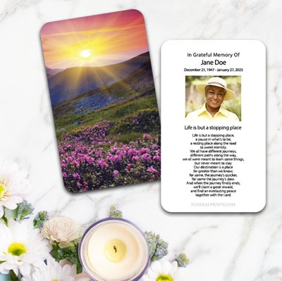 Show details for Purple Fields Large Memorial Card (3" x 4.75")