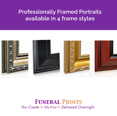 Show details for Framed Memorial Portrait - Winters Embrace Lifescapes Background