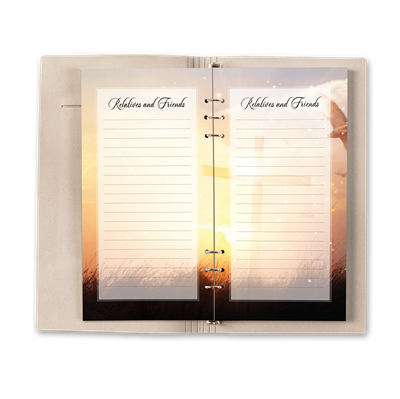 Show details for Cross & Dove Guest Book - Brown