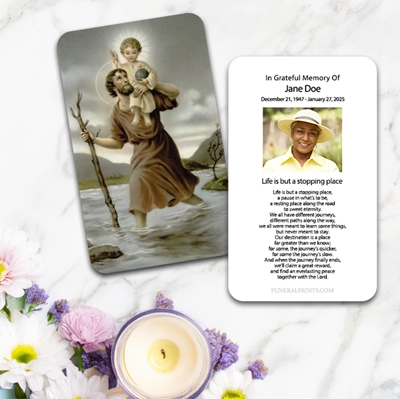 Show details for St. Christopher Large Memorial Card (3" x 4.75")