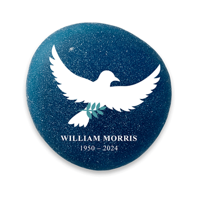Show details for Frosted Dark Blue Dove Memorial Stones