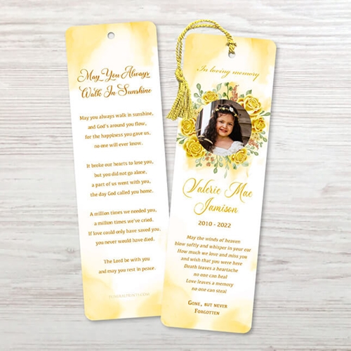 Show details for Yellow Floral Bookmark