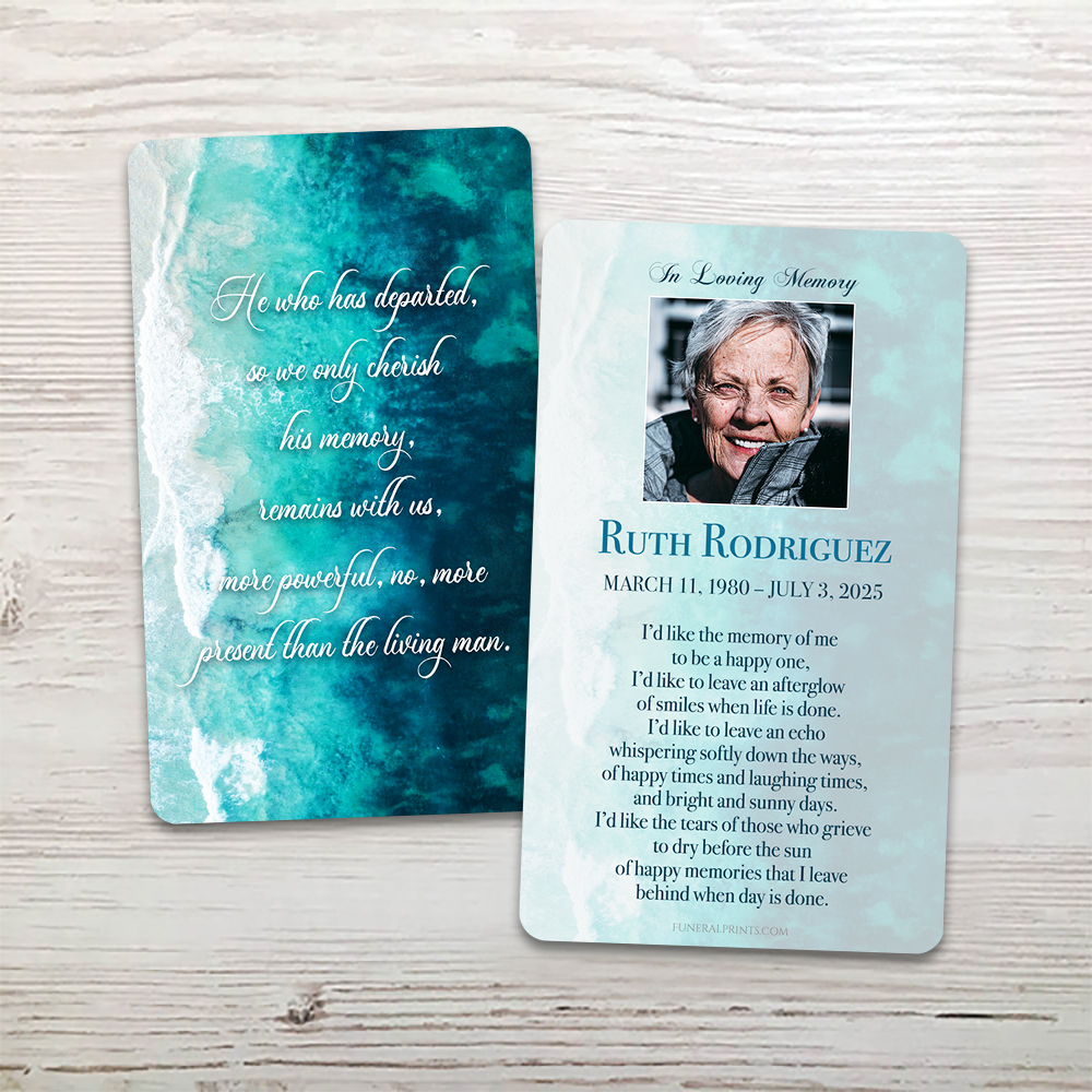 Show details for Beach English Memorial Card