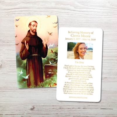 Picture of St. Francis 2 Gold Foil Memorial Card