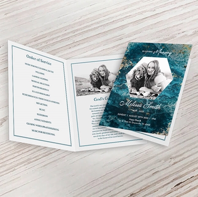 Show details for Jade Marble Funeral Program 