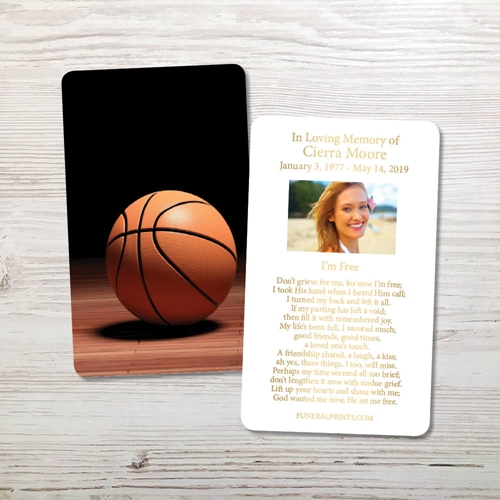 Picture of Basketball Gold Foil Memorial Card