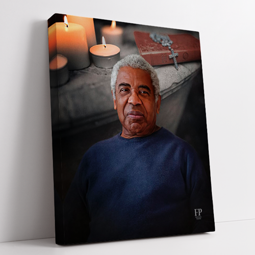 Show details for Wrapped Canvas Memorial Portrait - Concrete Alter Lifescapes Background