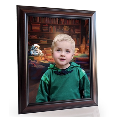 Show details for Framed Memorial Portrait - World of Imagination Lifescape Background