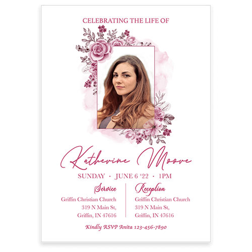 Show details for Pink Floral Invitation