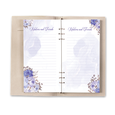 Picture of Purple Gold Floral Guest Book - Brown