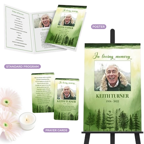 Show details for Green Scenery Watercolor Memorial Package Show details for Green Scenery Watercolor Memorial Package