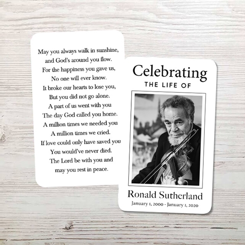 Show details for Modern White Memorial Card
