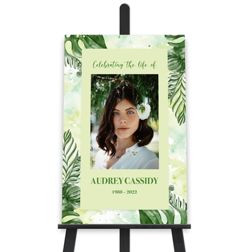 Picture of Green Leaf Watercolor Poster