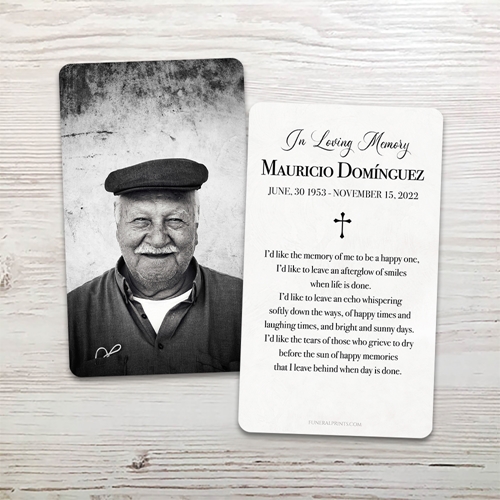 Show details for Custom Cross English Memorial Card