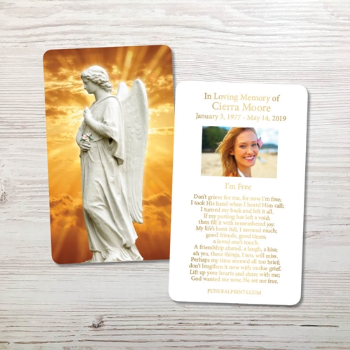 Picture of Angel 1 Gold Foil Memorial Card