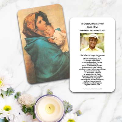 Show details for Mary & Baby Jesus 2 Large Memorial Card (3" x 4.75")