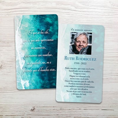 Show details for Beach Spanish Memorial Card