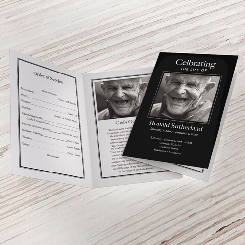 Show details for Modern Black Funeral Program (MegaEdit)