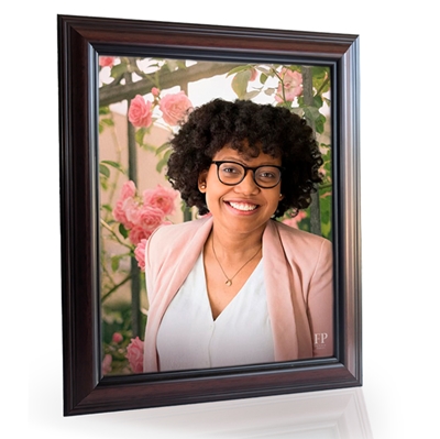 Show details for Framed Memorial Portrait - Entwined Blooms Lifescape Background