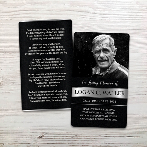 Picture of Black Silver Classic Memorial Card