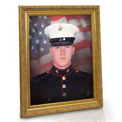 Show details for Framed Memorial Portrait - Hero Flag Studio Background