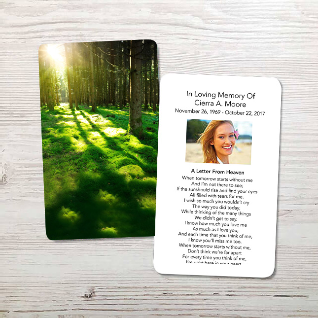 Show details for Peaceful Sanctuary Memorial Card