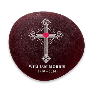 Show details for Frosted Red Cross Memorial Stones