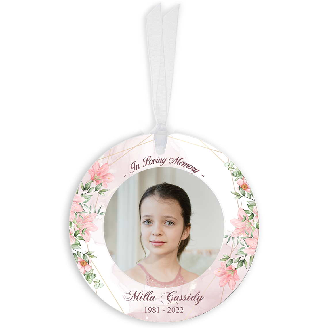 Show details for Purple Gold Floral Circle Ornaments