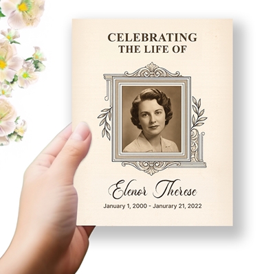 Show details for Vintage Elegance Funeral Program (MegaEdit)