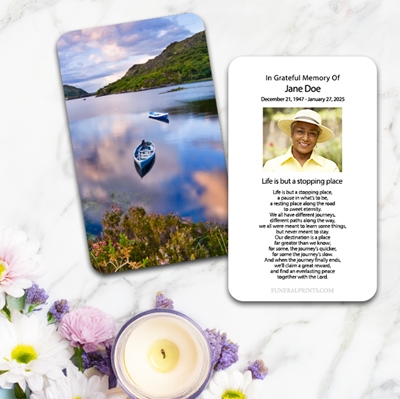Show details for Canoe on Lake in Killareny Spanish Prayer Card