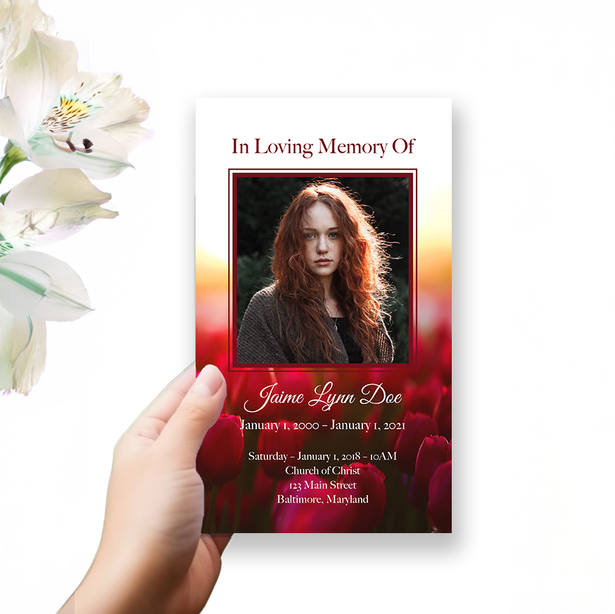 Show details for Red Tulip Trifold Program 