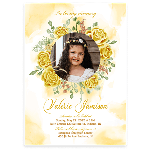 Show details for Yellow Floral Invitation