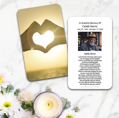 Show details for Heart Hands Large Memorial Card (3" x 4.75")
