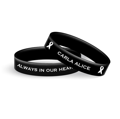 Show details for Black and White Ribbons Wristband