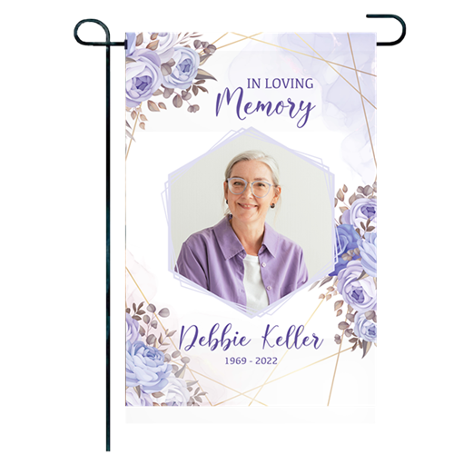 Show details for Purple Gold Floral Garden Flag