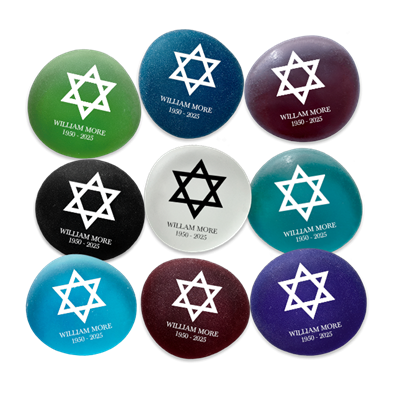 Show details for Multicolor Frosted Assortment Star of David Memorial Stone