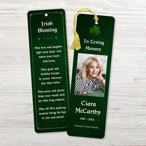 Show details for Irish Blessing Shamrock Bookmark