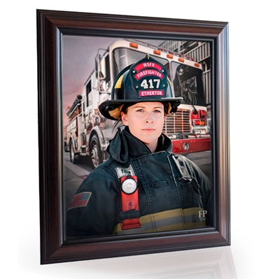 Show details for Framed Memorial Portrait - Guardian of the City 1 Lifescape Background