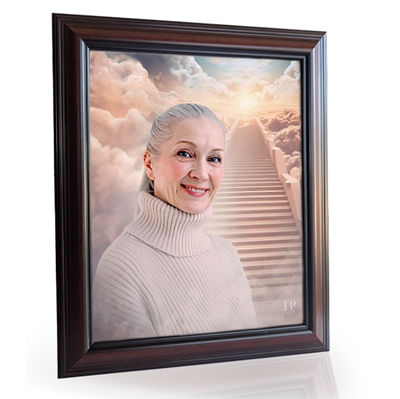 Show details for Framed Memorial Portrait - Heavenly Journey Background