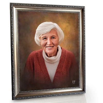 Show details for Framed Memorial Portrait - Old World Background