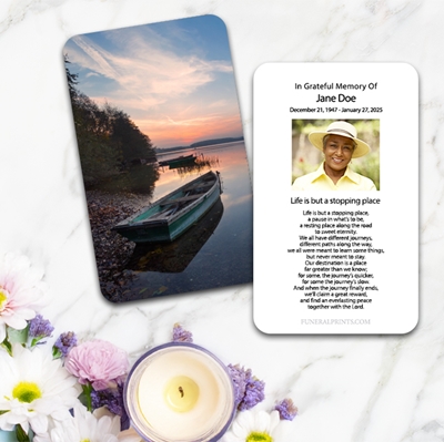 Show details for Lake Sunrise Spanish Prayer Card