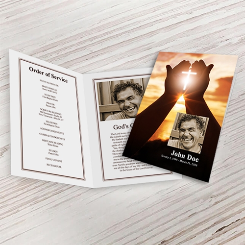 Show details for Cross In Hand Funeral Program