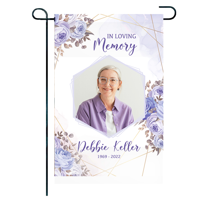 Show details for Purple Gold Floral Garden Flag