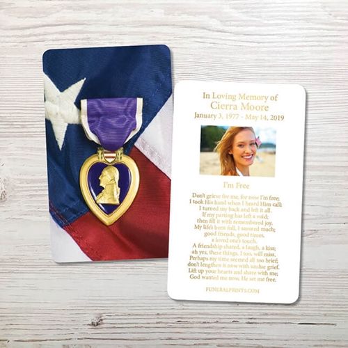 Picture of Purple Heart Gold Foil Memorial Card