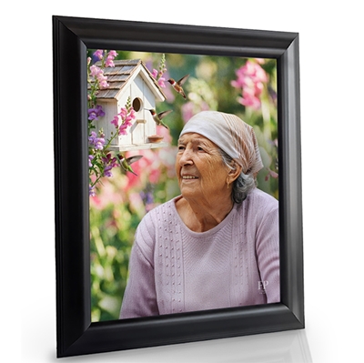 Show details for Framed Memorial Portrait - Hummingbirds Dance Background